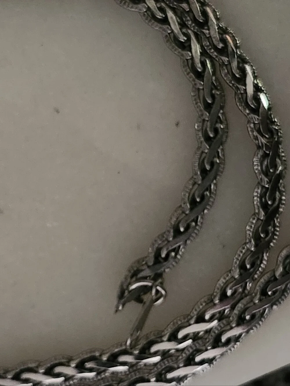 Sterling-Look Twisted Rope Chain Necklace in Silver Tone 24 Inches